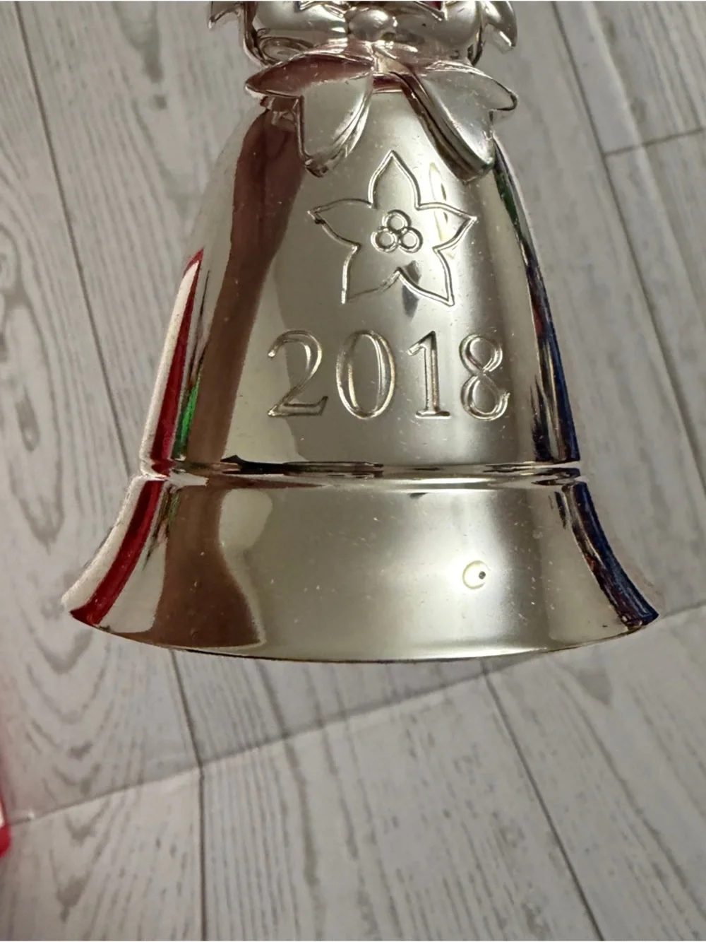 LENOX 2018 Christmas Ornament Song Musical‎ Silver Bell Poinsettia Annual Steiff